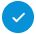 White checkmark icon inside a blue circle