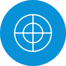 Target-style precision icon in a blue circle
