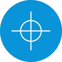 White target icon inside a blue circle
