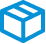 Blue 3D box icon symbol